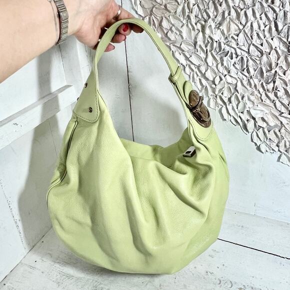 Marc Jacobs Leather Top Handle Shoulder Hobo Handbag Light Apple Green - Picture 2 of 14